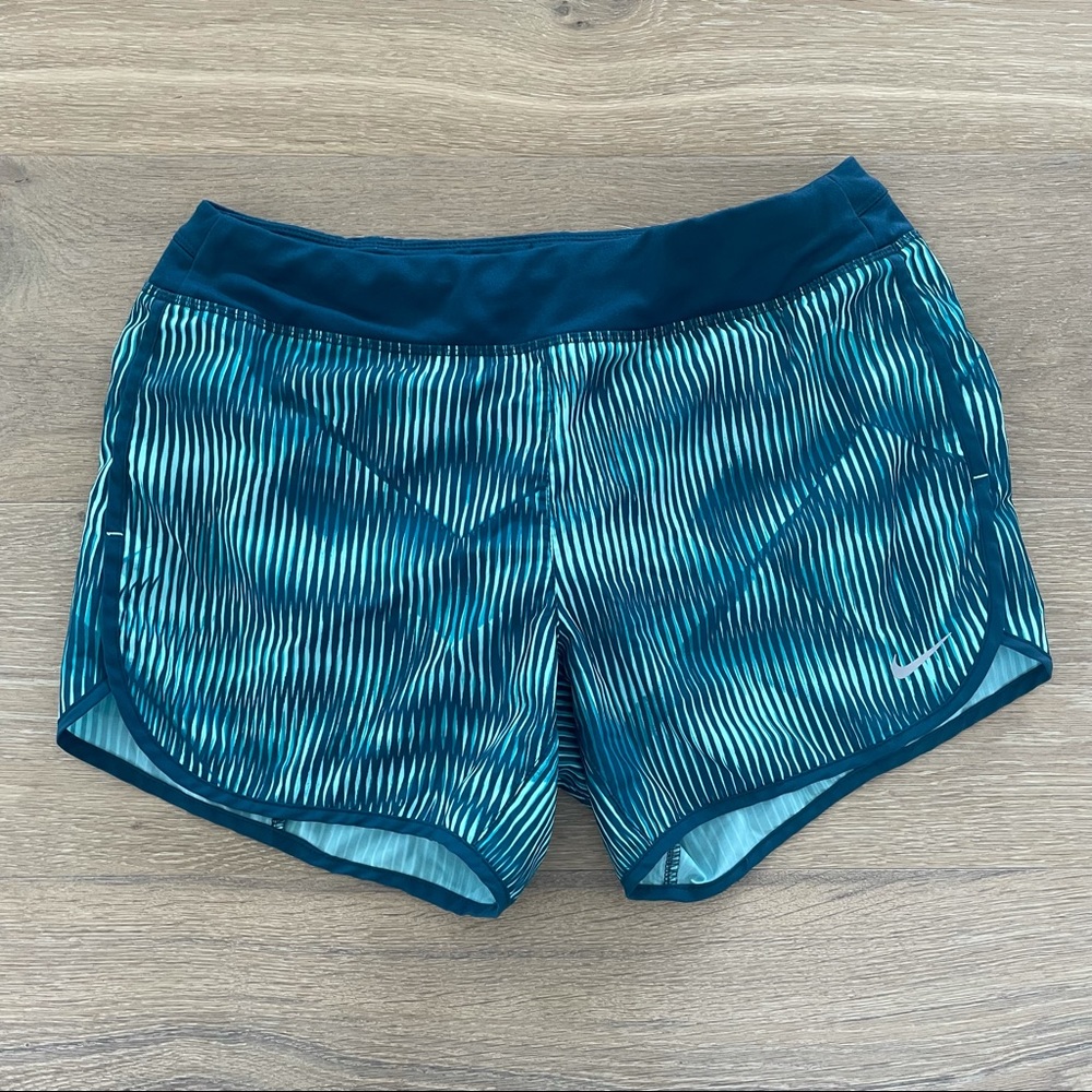 Nike Running blue patterned shorts with liner